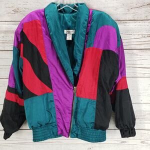 Lavon by Cheerful Corp Women's Multicolor Windbreaker Jacket Size Medium